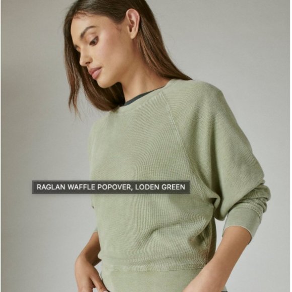 Lucky Brand Reglan Waffle Popover Cropped Thermal Medium - Picture 3 of 7